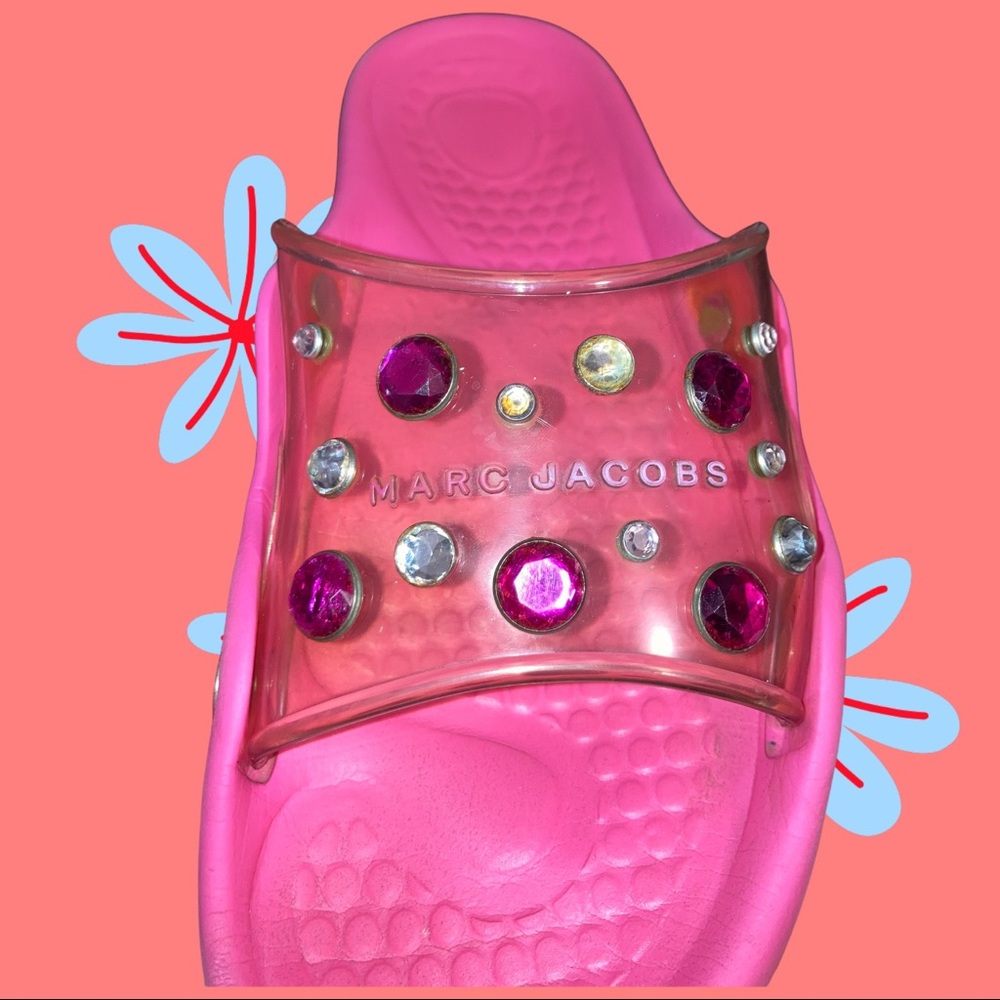 Marc Jacobs Pink Diamond Slides Size 9 - Picture 2 of 7